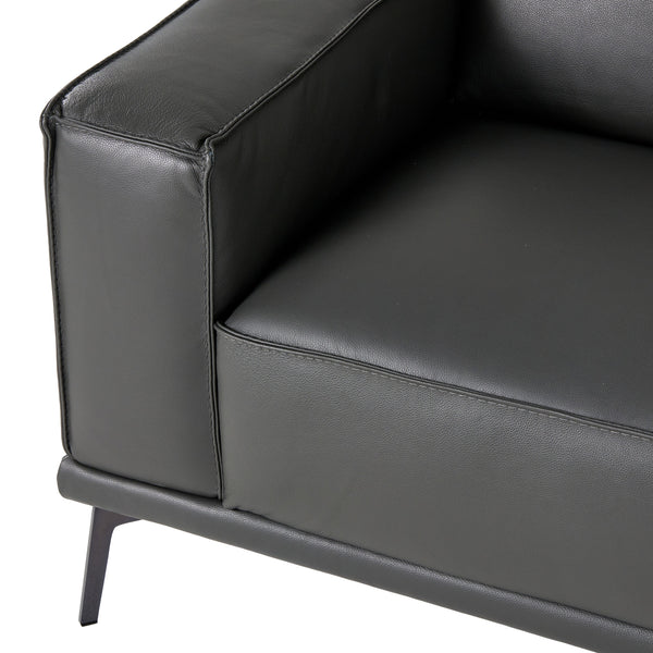 Lamod Italia Soho Italian Grey Leather Armchair Model VGDTSOHO-GREY-CHR