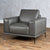 Lamod Italia Soho Italian Grey Leather Armchair Model VGDTSOHO-GREY-CHR