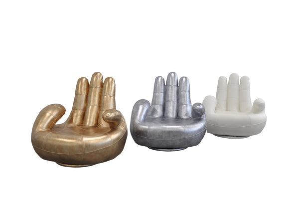 Lamod Italia Sosia Italian Modern Silver Leather Hand Accent Chair Model VGNTSOSIA-H6002