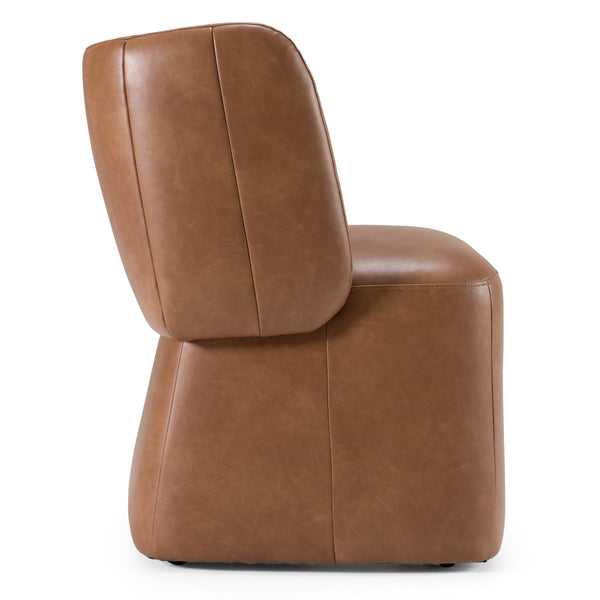 Modrest Standing Modern Brown Vegan Leather Dining Chair With Castor Wheels Model VGKK-KF.Y1255-BRN