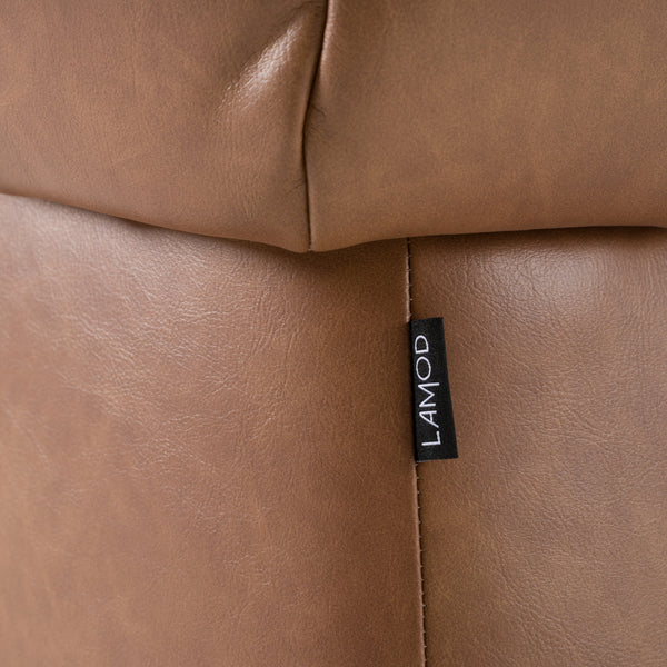 Modrest Standing Modern Brown Vegan Leather Dining Chair With Castor Wheels Model VGKK-KF.Y1255-BRN