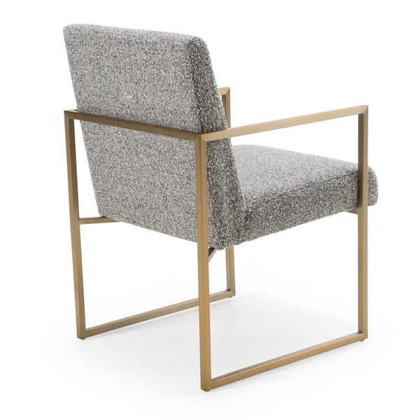 Modrest Suzanne Modern Grey Fabric & Antique Brass Dining Chair Model VGGA-6229CH-1-GRY