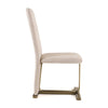 Modrest Tasha Modern Beige Linen & Brushed Brass Dining Chair (Set Of 2) Model VGVC-B2133-BGELN