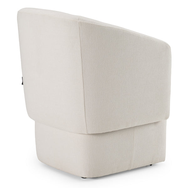 Modrest Tassell Modern Ivory Fabric Dining Chair With Castor Wheels Model VGKK-KF.Y2219-IVY