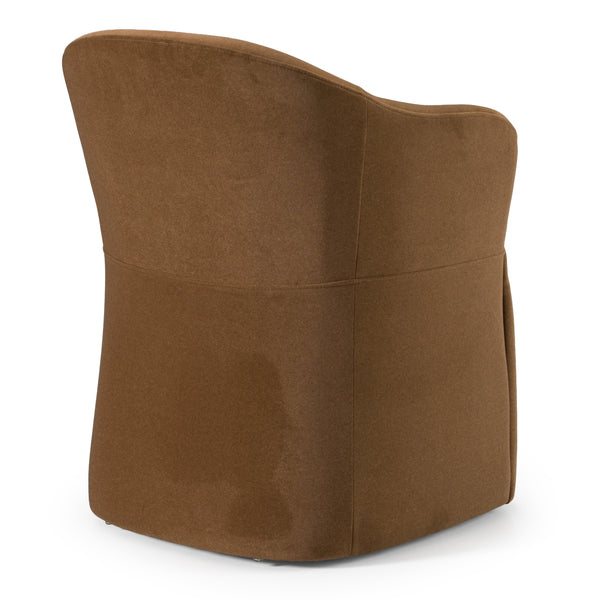 Modrest Timothy Modern Brown Fabric Dining Chair With Castor Wheels Model VGKK-KF.Y2151-BRN