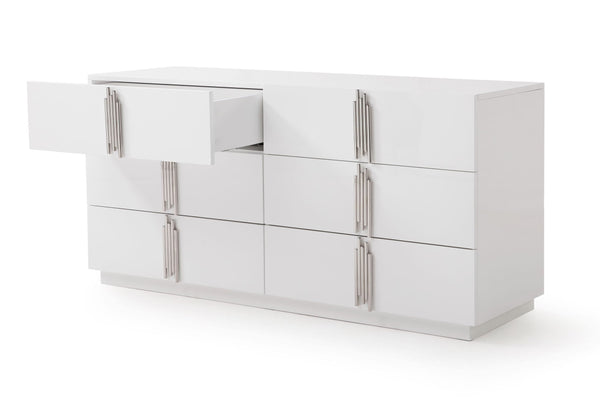 Modrest Token Modern White & Stainless Steel Dresser Model VGVCJ815-WHT-DRS