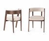 Modrest Vegas Modern Beige Velvet & Walnut Oak Dining Chair (Set Of 2) Model VGME-VEGAS-DCHR