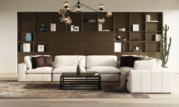 Divani Casa Vicki Modern Off White Fabric Modular Sectional Model VGKV-KF.8033-MOD-IVORY