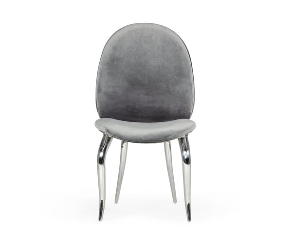 Modrest Vince Glam Grey Velvet Dining Chair Set Of 2 Model VGZAY622-GRY