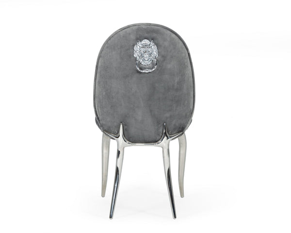 Modrest Vince Glam Grey Velvet Dining Chair Set Of 2 Model VGZAY622-GRY
