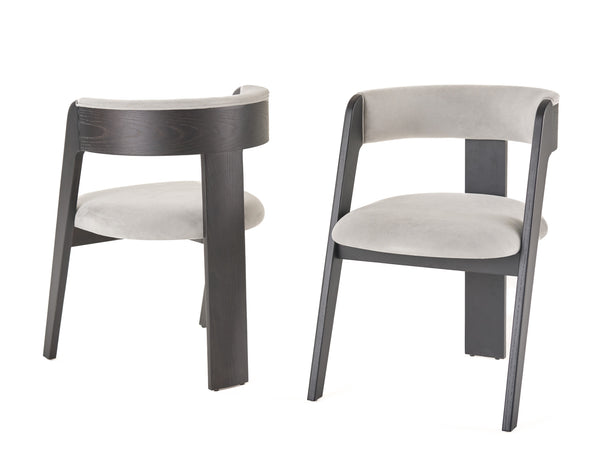 Modrest Washington Modern Grey Fabric & Ebony Oak Dining Chair (Set Of 2) Model VGME121259-EDCHR