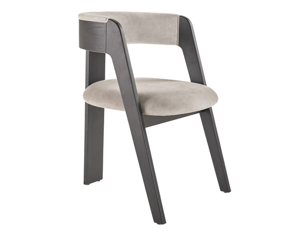 Modrest Washington Modern Grey Fabric & Ebony Oak Dining Chair (Set Of 2) Model VGME121259-EDCHR
