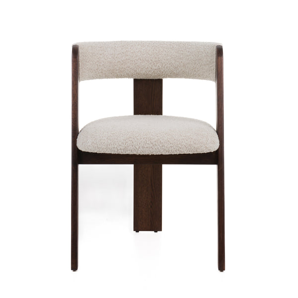Modrest Washington Modern Cream Fabric & Brown Oak Dining Chair (Set Of 2) Model VGME121259-CRM-DC-1