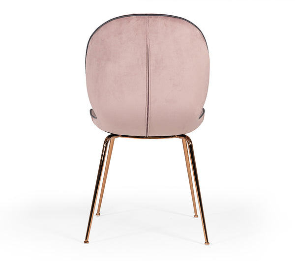 Modrest Wendy Modern Pink Velvet & Rosegold Dining Chair (Set Of 2) Model VGHR3393-PNK