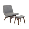 Modrest Whitney Modern Grey & Walnut Accent Chair & Ottoman Model VGMAMI-558-GRY