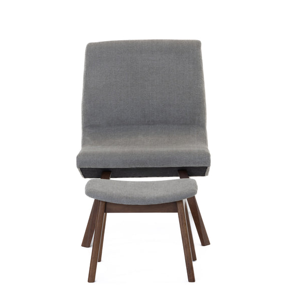 Modrest Whitney Modern Grey & Walnut Accent Chair & Ottoman Model VGMAMI-558-GRY