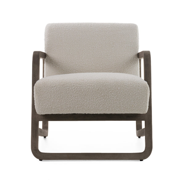 Modrest Wilber Modern Off White Fabric & Grey Wood Accent Chair Model VGVC-S2305A-WHT