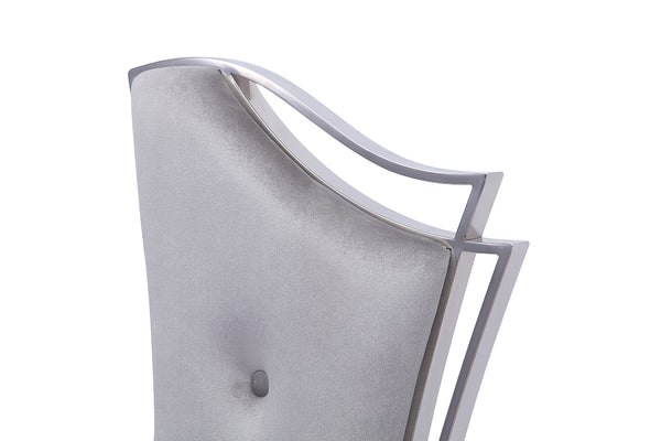 Modrest Bonnie Modern Grey Velvet & Stainless Steel Dining Chair (Set Of 2) Model VGZAY906-1-GRYBT