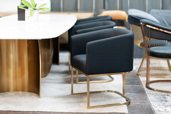 Modrest Yukon Modern Black & Antique Brass Dining Chair Model VGVCB8362-BC-DC