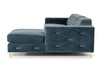 Divani Casa Chesterfield Blue Velvet Right Facing Sectional Sofa Model VG2T1222