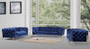 Divani Casa Sheila Modern Dark Blue Fabric Sofa Set