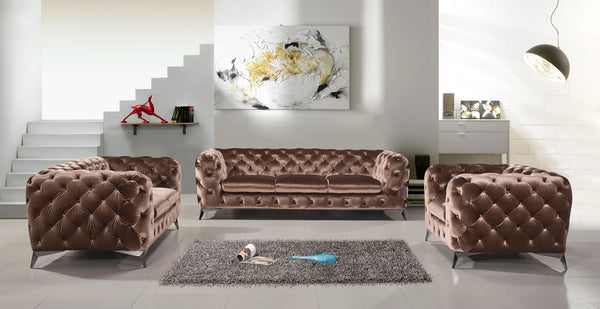 Divani Casa Delilah Modern Brown Fabric Chair Model VGCA1546-CHR-BRN