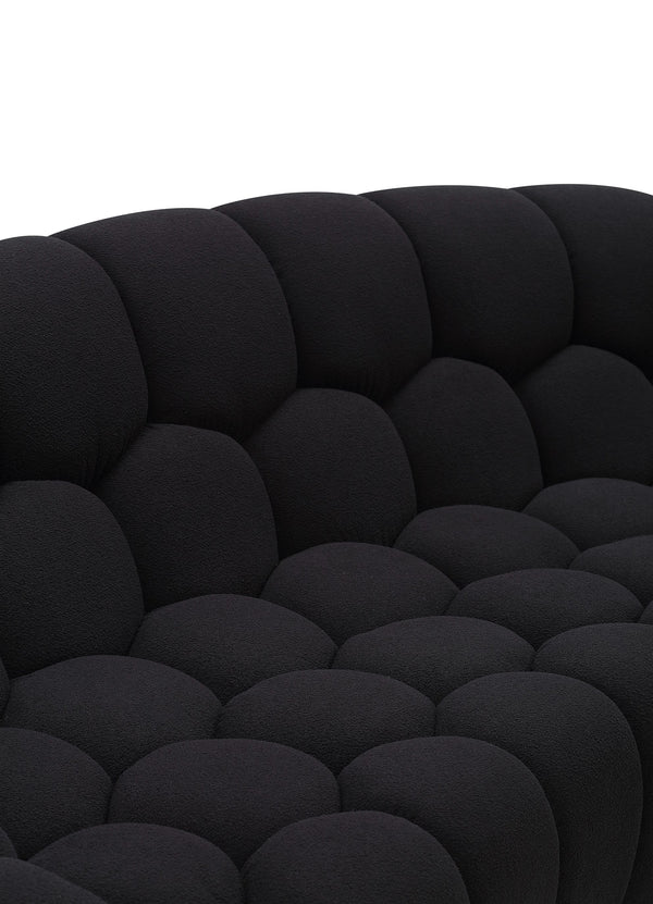Divani Casa Yolonda Modern Curved Black Fabric Chair Model VGEV-2126C-CHR-BLK