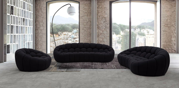 Divani Casa Yolonda Modern Curved Black Fabric Chair Model VGEV-2126C-CHR-BLK