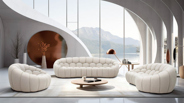 Divani Casa Yolonda Modern Curved Beige Fabric Chair Model VGEV2126C-CHR-C-01
