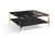 Modrest Dorian Modern Black Marble & Ebony Square Coffee Table