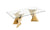 Modrest Buquet Glam Glass & Champagne Gold Rectangular Dining Table Model VGZA-T124-GLD