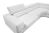 Divani Casa Pella - Modern White Italian Leather U Shaped Sectional Sofa