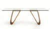 Modrest Draper Mid-Century Walnut & Glass Dining Table