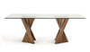 Modrest Corbin Mid-Century Walnut & Glass Dining Table