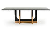 A&X Padua Modern Large Black Crocodile & Rosegold Dining Table