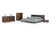 Nova Domus Ria Contemporary Brown Eco-Leather & Walnut Nightstand