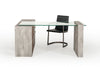 Nova Domus Boston Modern Glass & Faux Concrete Reversible Desk