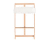 Modrest Halifax Modern White Faux Fur & Rosegold Bar Stool