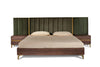 Eastern King Nova Domus Calabria Modern Walnut & Green Velvet Bed & Nightstands