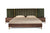 Eastern King Nova Domus Calabria Modern Walnut & Green Velvet Bed & Nightstands