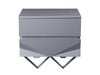 Modrest Duke Modern Grey & Black Gun Chrome Nightstand