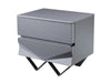Modrest Duke Modern Grey & Black Gun Chrome Nightstand