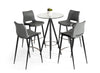 Modrest Dallas - Clear Glass and Black Metal Bar Table