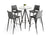 Modrest Dallas - Clear Glass and Black Metal Bar Table