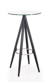 Modrest Dallas - Clear Glass and Black Metal Bar Table