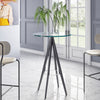 Modrest Dallas - Clear Glass and Black Metal Bar Table