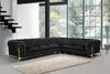 Divani Casa Sheila Modern Black Velvet Sectional Sofa Model VGCA1346A-BLK