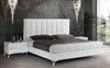 Nova Domus Angela - Italian Modern White Eco Leather Bed w/ Nightstands