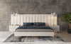 Nova Domus Angela - Italian Modern White Eco Leather Bed w/ Nightstands and Wings