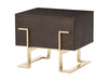Modrest Moontide Modern Smoked Ash & Gold Nightstand